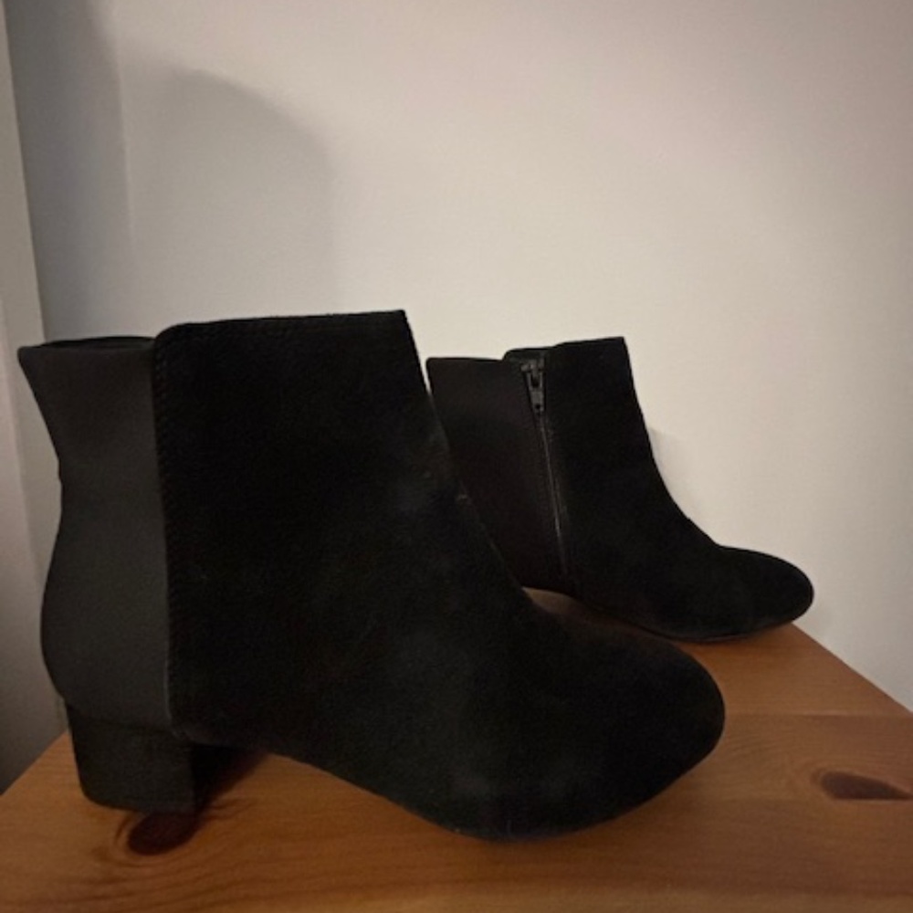 Clark's Black Suede Ankle Boots